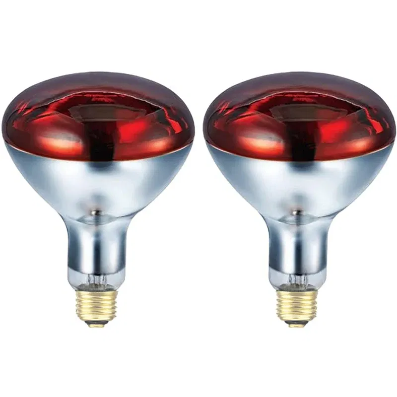 Color: Light Grey, Ships From: United States - BONGBADA Quartz glass waterproof and explosion-proof E26 E27 Red R40 Infrared Heat Lamp Farm lamp 100W 150W 200W 250W 275W