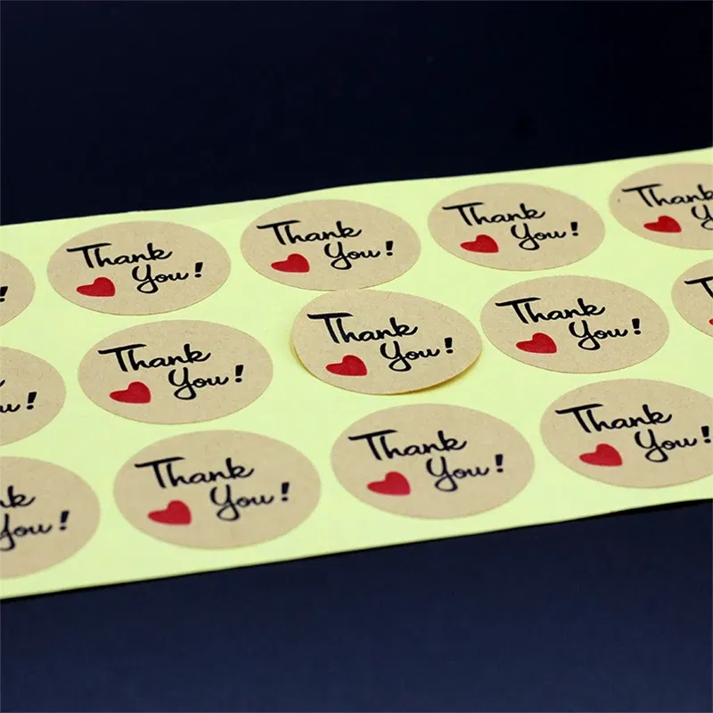 Color: green - 100PCS 3-10cm Custom LOGO Wedding Sticker Personalized Design Your Label Candy Gift Box Birthday Party Seal Sticker Self-adhesiv