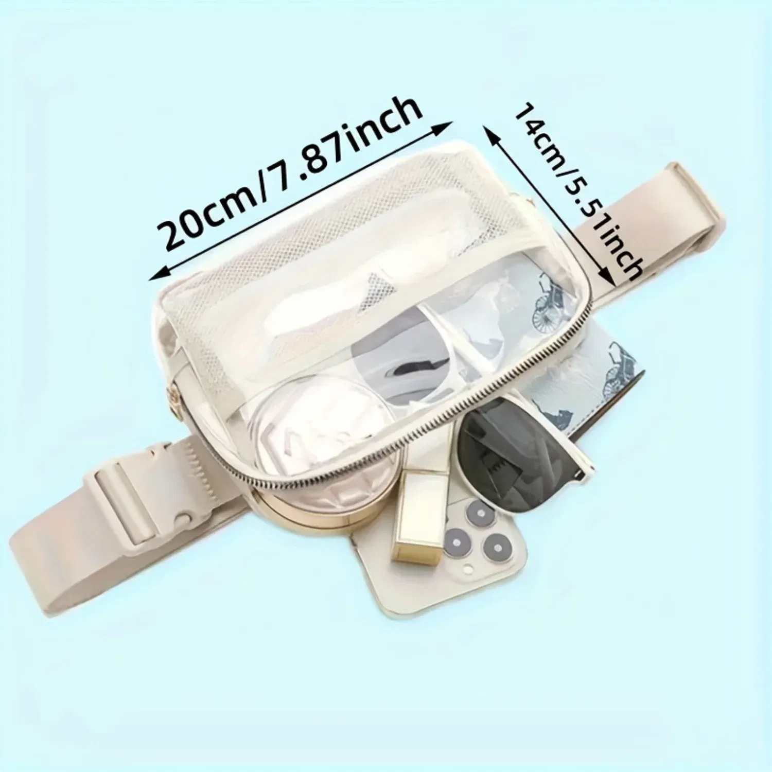 Color: green, Ships From: CHINA - Transparent PVC Waist Pack - Fashion Zipper Fanny Pack for Sports Events, Concerts, Travel & Beach - Universal Fit, Solid Color,