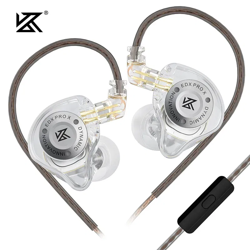 Color: green - KZ EDX PRO X Dynamic Drive Headphones HIFI Heavy Bass Earbuds Sports Metal Headphones Detachable Headphones 2PIN