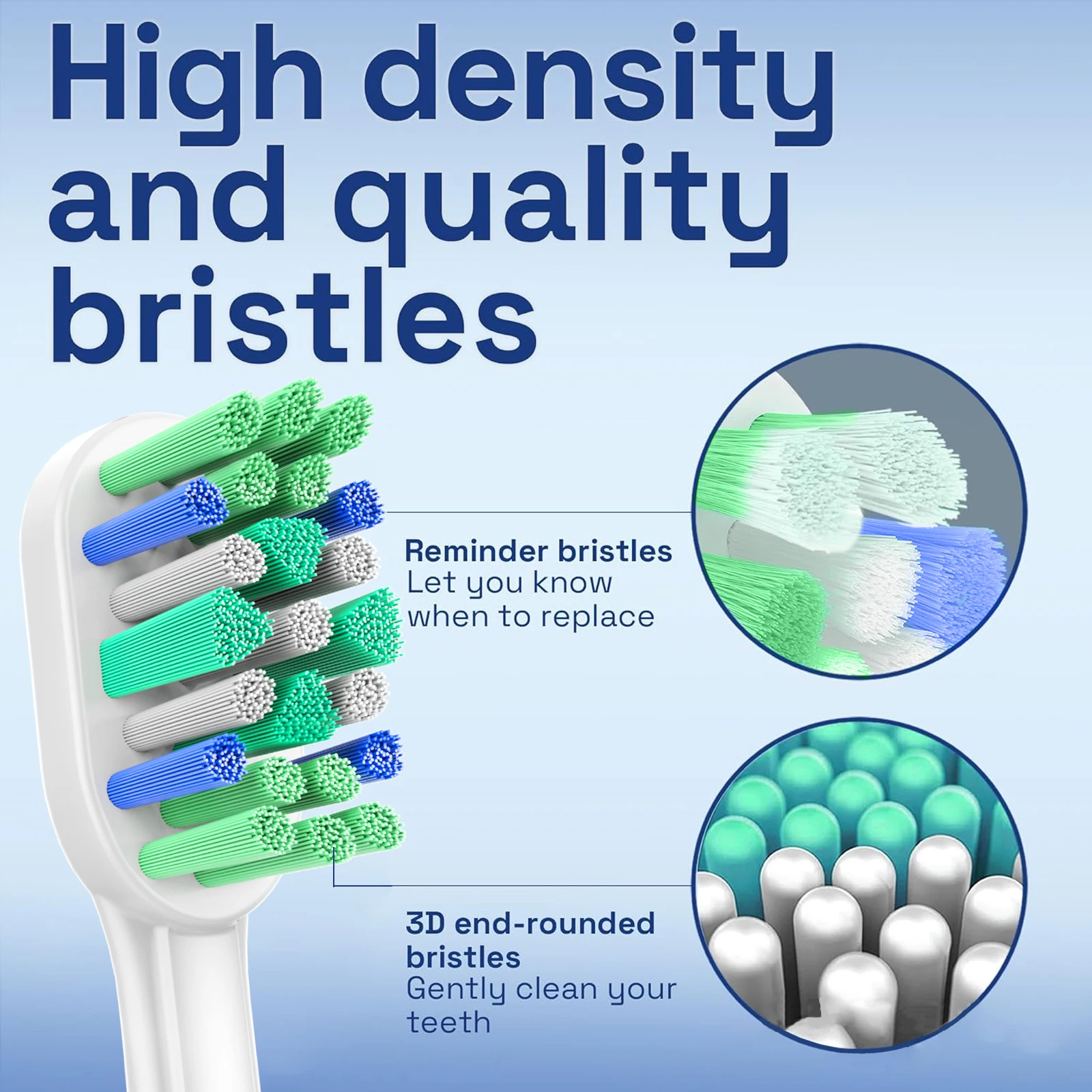Color: WHITE - Replacement Toothbrush Heads Compatible with Philips Sonicare Optimal Plaque Control HX9023/65 HX9044 HX9054 Electric Brush Head