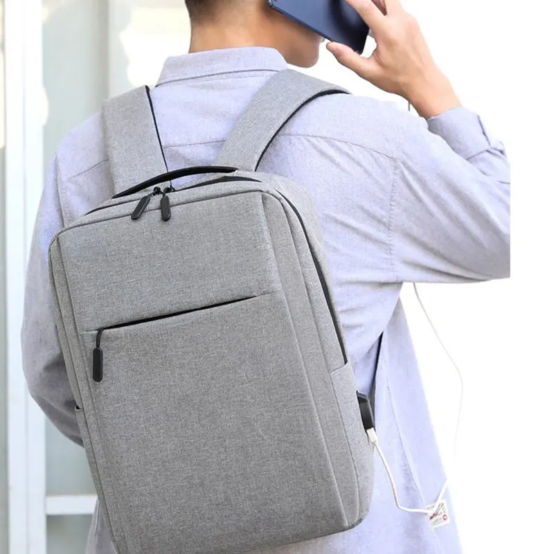 Color: GRAY, Size: 16 inches - 2024 New Versatile Business Bag USB Rechargeable School Bag Waterproof Laptop Bag Backpack
