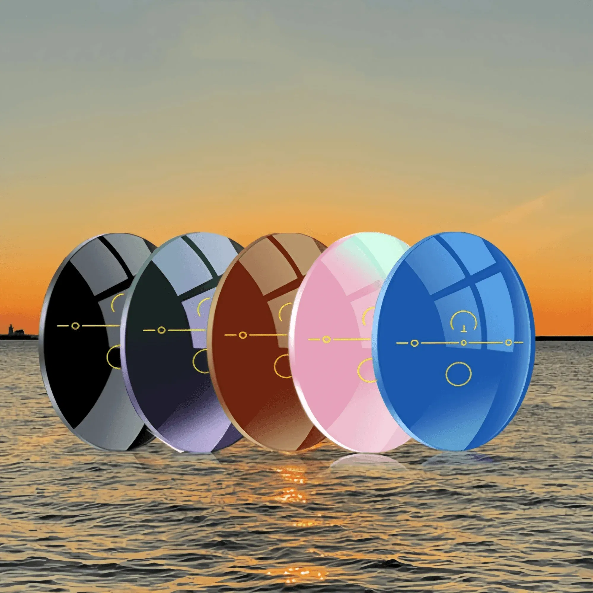 Lenses Color: Blue, Lens Index: 1.61 - Old Flower ADD 1.56 1.61 1.67 1.74 Prescription CR-39 Aspheric Glasses Lenses Myopia Photochromic Sunglasse Lens