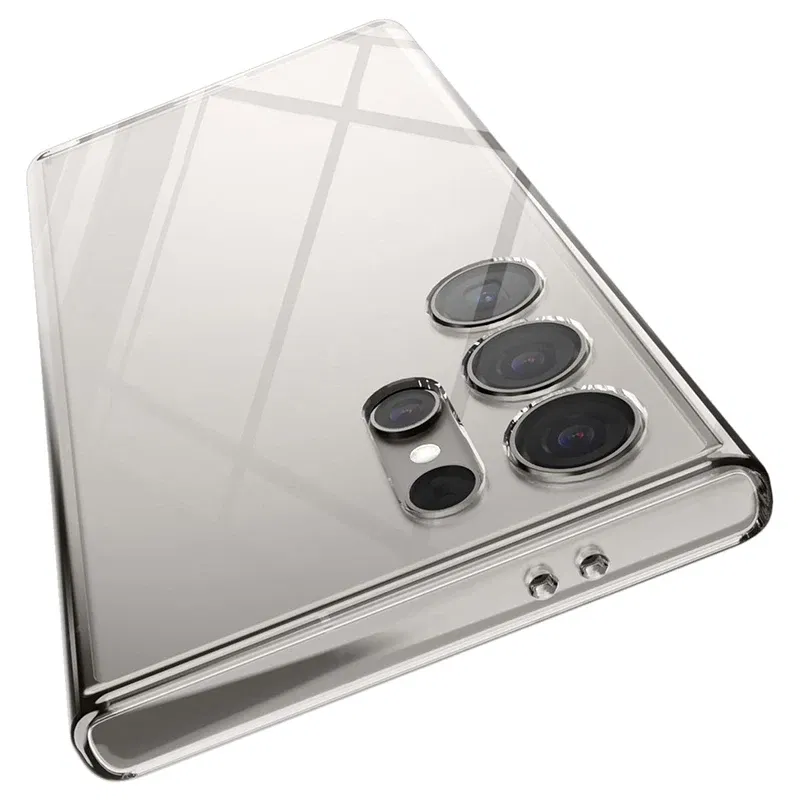 Material: Leather - Ultra Thin Clear Silicone Soft TPU Case For Samsung Galaxy S25 Ultra S24 S23 S21 S20 FE S22 Ultra Plus Bumper Capa Cover Fundas