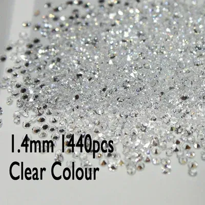 Color: Teal color - 1440pcs Shiny Crystal AB Mini Pixie Nail Rhinestones Glitter 3D Micro Diamonds for Nails Art DIY Accessories