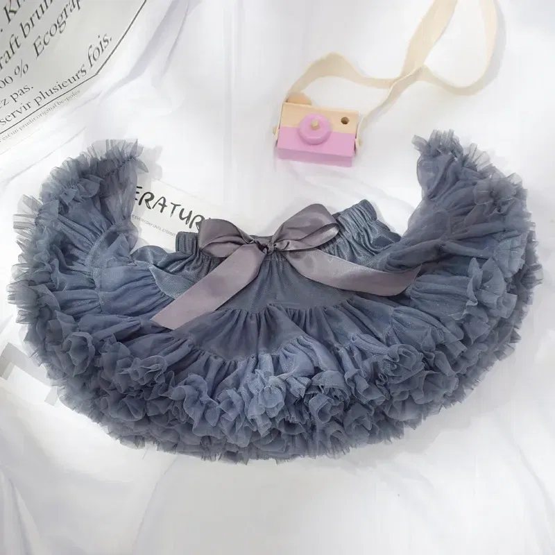 Color: green, Kid Size: 4T - Baby Girls Tulle Tutu Skirt Ballerina Pettiskirt Fluffy Children Ballet Skirts For Party Dance Princess Girl Tulle Clothes 1-10Y