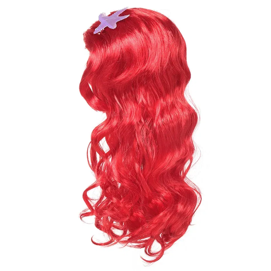 Color: Pink - Children Wigs Princess Girls Elsa Anna Cosplay Accessories Kids Halloween Barbi Wigs