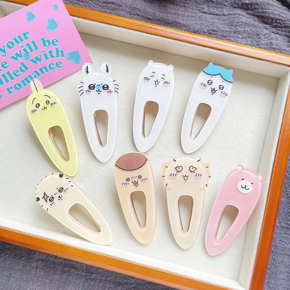 Color: Multicolor - 2024 Creative Duck Beak Hairclip Anime Figure Chiikawa Hachiware Girl's Forehead Fringe Side Hair Clip Student Hair Accessories