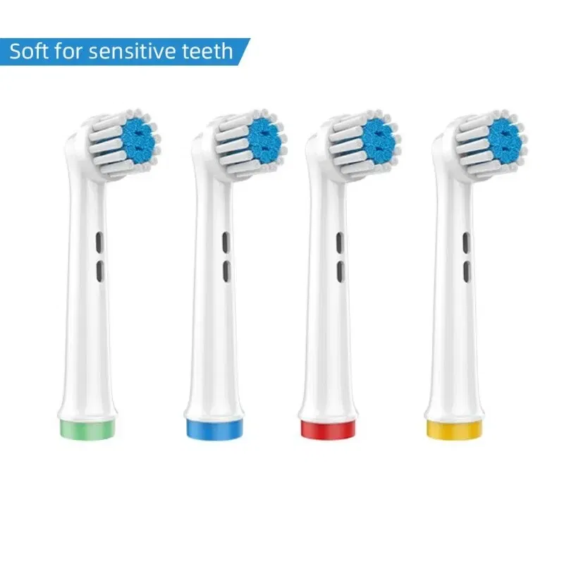 Color: Ivory - 4PCS Dupont Bristle Electric Toothbrush Heads Whiten teeth/Daily Clean/Precison Cleaning/Soft Care Teeth Function For Oral B