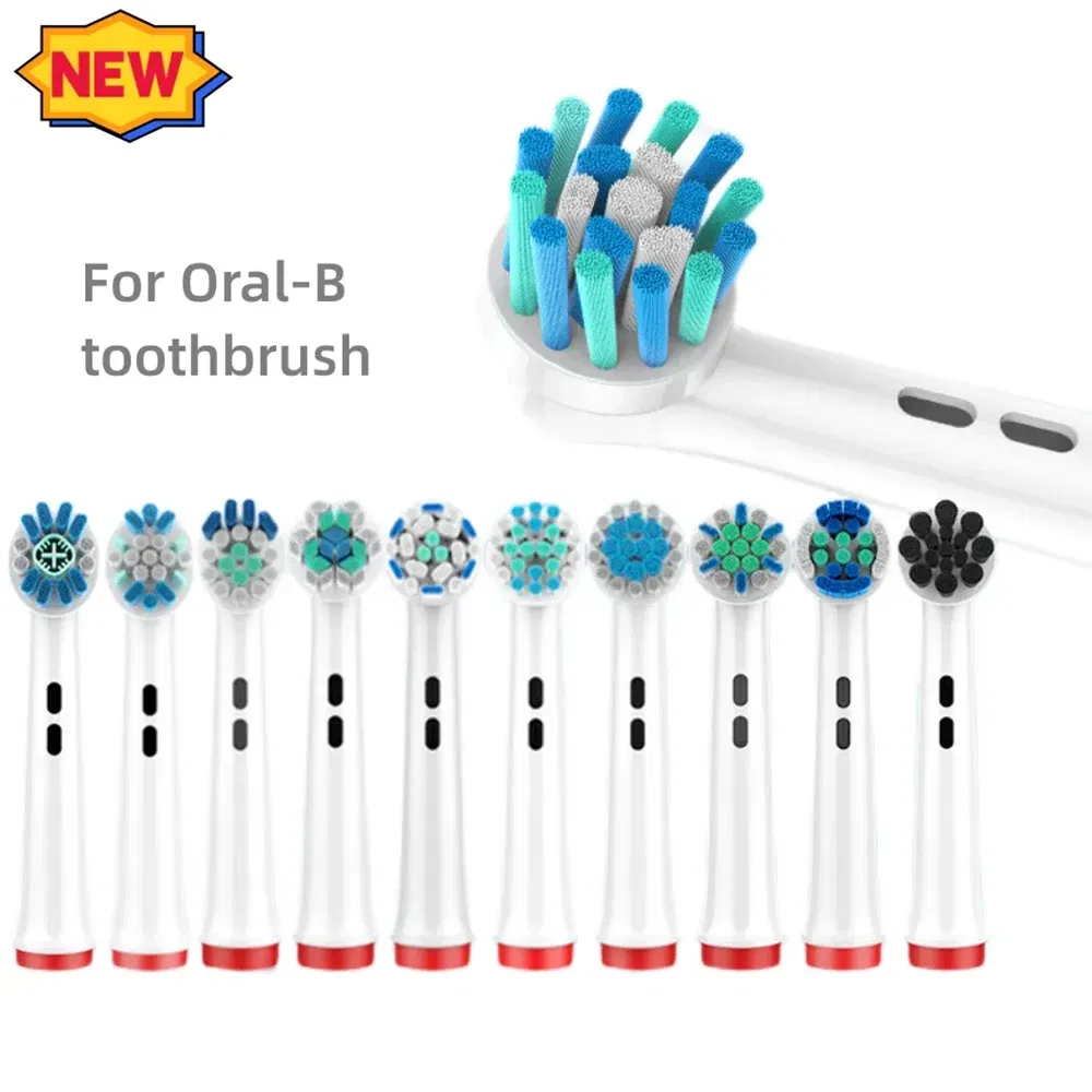 Color: Ivory - 4PCS Dupont Bristle Electric Toothbrush Heads Whiten teeth/Daily Clean/Precison Cleaning/Soft Care Teeth Function For Oral B