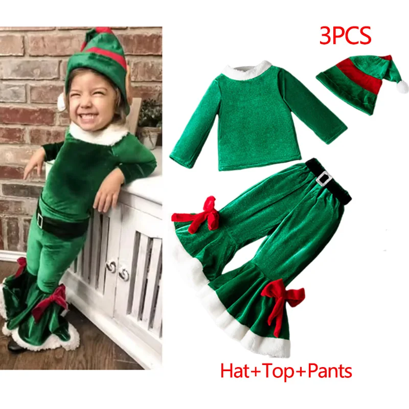Color: Chocolate, Kid Size: 9 - New Year Kids Santa Claus Costume Green Elf Cosplay Christmas Carnival Party Fancy Dress for Girls Boys Red Xmas Clothes Set