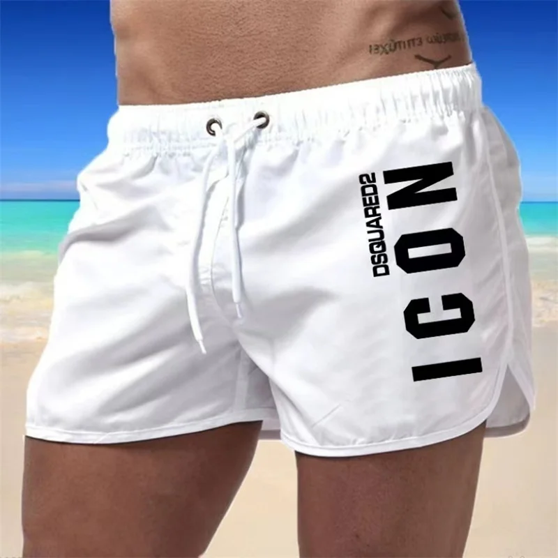 Color: Blue, Size: XXL - Summer men's luxury beach pants clothing quick dry gym jogging sexy shorts vacation casual swimming trunks