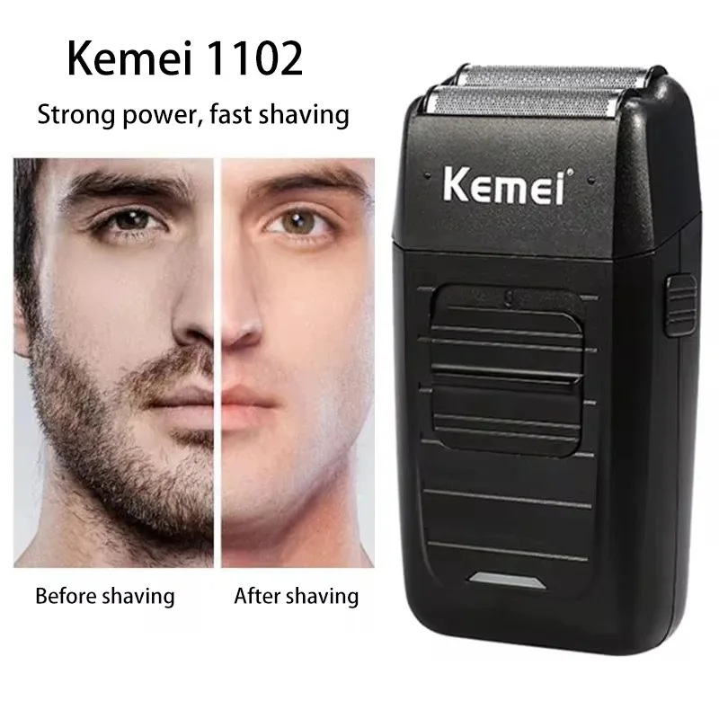 Color: Yellow - Kemei Professional Electric Hair Clipper Kit Rechargeable Hair Trimmer Shaver for Men USB Charging Beard Razor KM-2797 KM-1102