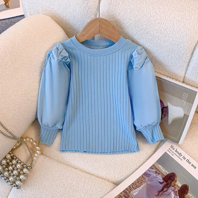 Color: WHITE, Kid Size: 2T - Girls White Long Sleeve T-shirt  Shirt Princess Shirt for Tddler Girl Sweet Pullover Casual Shirt Children Tops Pullover