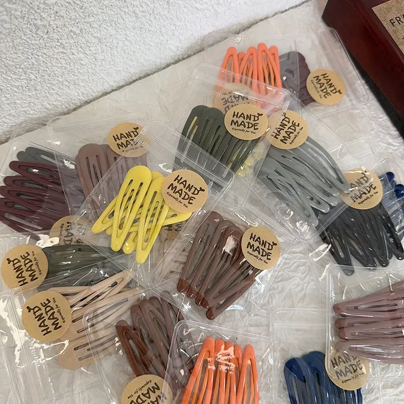 Color: Desert Camouflage - 5Pc Korean Snap Hairgrip Hair Clips Bangs Clip Edge Clip Waterdrop Shape BB Hairpins DIY Fashion Headwear Women Hair Accessories