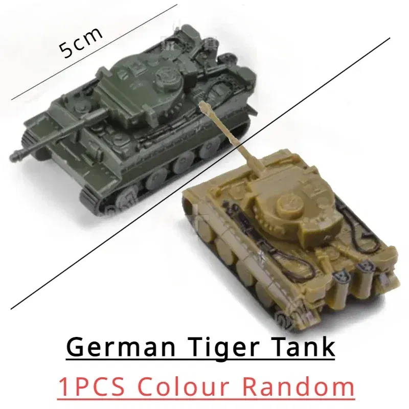 Color: black - 1/144 4D Classic Tank Model WWII Tiger Leopard US GER CHN USSR RUS Finished Model Sand Table Plastic Tanks Toy