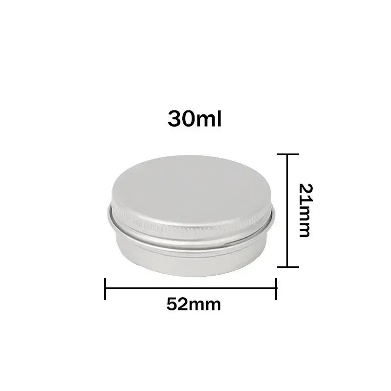 Color: Dark Khaki, Specifications: 5ml, Material: Plastic - 20pcs 5g - 100g Metal Round Tins Aluminum Empty Silver Cans With Screw Lid Balm Nail Art Makeup Cream Jar Storage Box