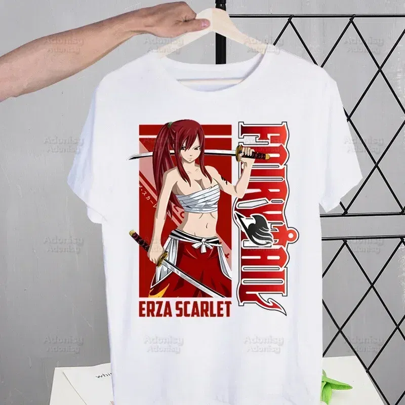 Color: black, Size: XXXL - Anime Fairy Tail Cartoon Natsu Erza Gray Lucy T-shirts Summer Men/Women Hip Hop Tshirt Streetwear t shirts Short Sleeve Tops