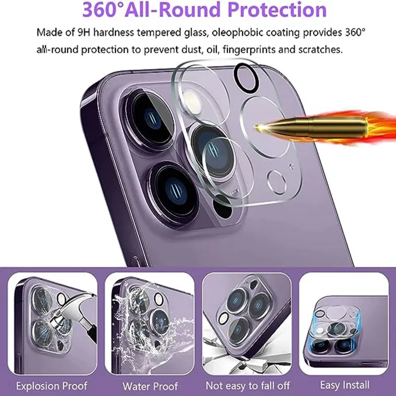 Color: Other, Bundle: Bundle4 - 4PCS Full Cover Camera Lens Protector Glass for IPhone 11 12 13 14 15 Pro Max Mini for IPhone Xs Max XR X 14Plus Tempered Glass