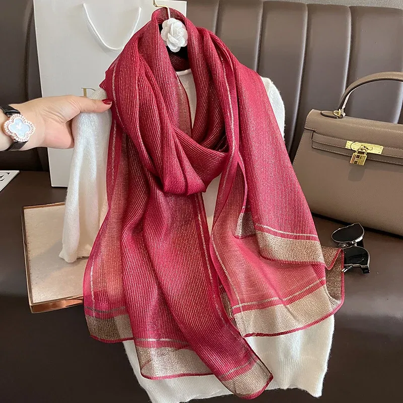 Color: Beige, Size: One Size - 2023 New Women Scarf Winter Warm Solid Silk Wool Shawls Lady Wraps Bufanda Floral Pashmina Luxury Embroidery Warn Scarves