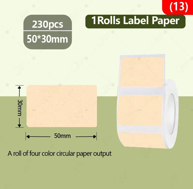 Color: BROWN - NIIMBOT B21/B203/B3S label machine printing paper color label waterproof, oil resistant, tear resistant label