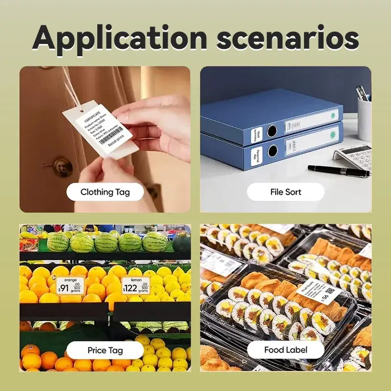 Color: BROWN - NIIMBOT B21/B203/B3S label machine printing paper color label waterproof, oil resistant, tear resistant label