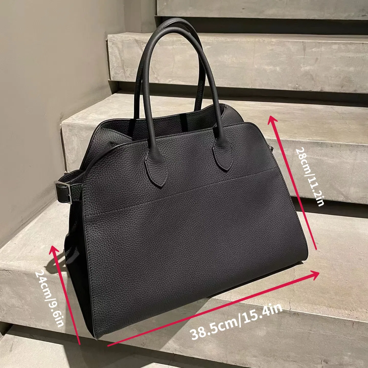 Color: black - Large capacity handbag, simple business briefcase, women's handbag for work and travel