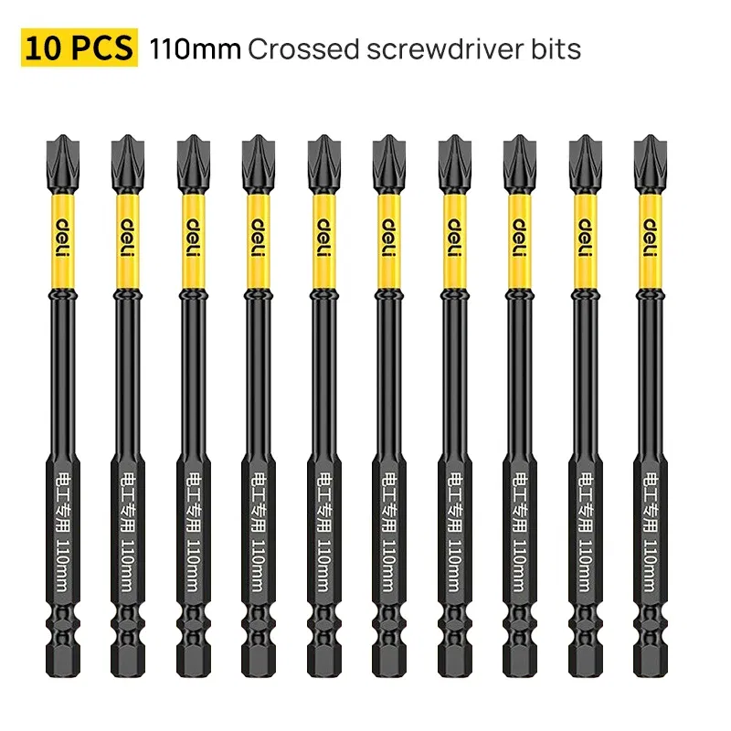 Color: PURPLE - Non-slip Cross Screwdriver Set Magnetic Batch Head Magnetic Batch Head Impact Screw Driver Bit 65/110/150mm