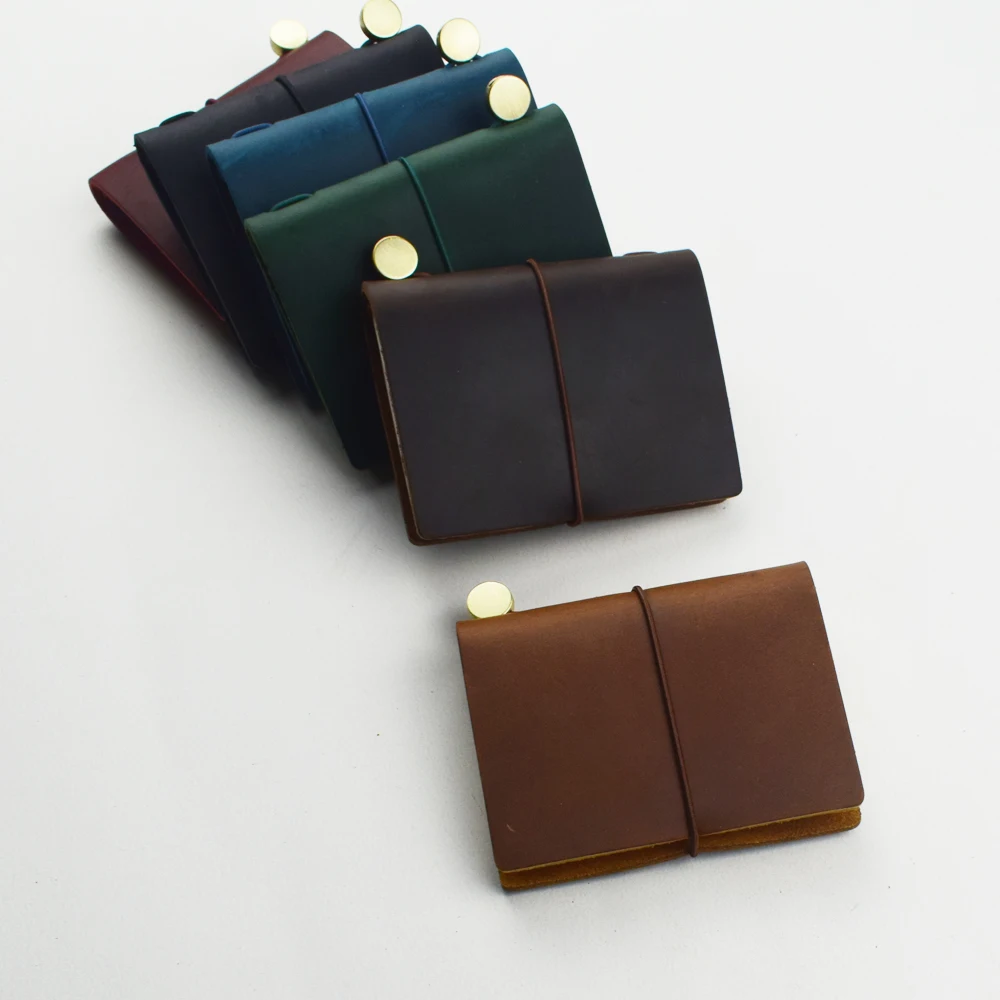 Color: green - 1pc Leather Pocket Notebook 60 Blank Inner Pages Note Book for Sketching, Quoting, Notes & Journals