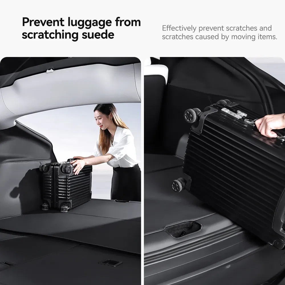 Color Name: Blue Black, Ships From: CHINA - YZ For Tesla Model Y Juniper 2025 New Leather Trunk Mats Fully Surrounded Waterproof Non-Slip Liner Custom Floor Mat Accessories