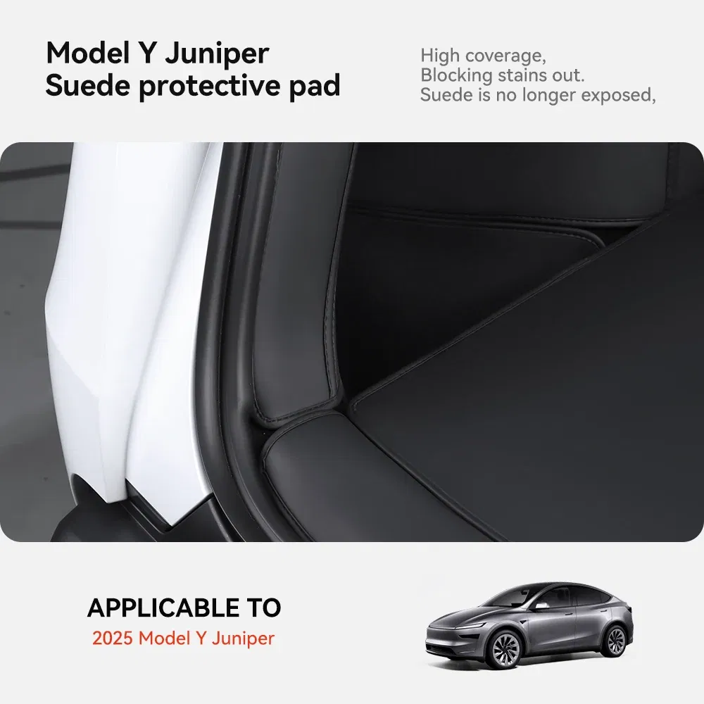 Color Name: Blue Black, Ships From: CHINA - YZ For Tesla Model Y Juniper 2025 New Leather Trunk Mats Fully Surrounded Waterproof Non-Slip Liner Custom Floor Mat Accessories