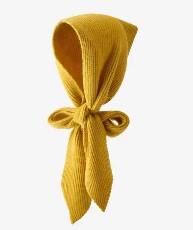 Color: Yellow, Size: One Size - Big Knitted Hat Beanies Cap for Men&Women Winter Warm Unisex Hooded Hat Neck Collar Scarf Cap Ski Cold Hat Balaclava Caps Bonnet