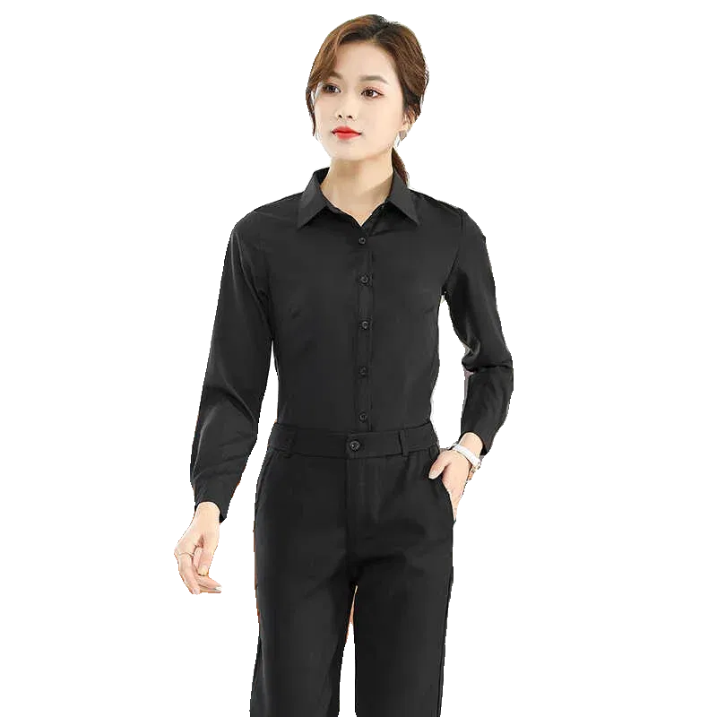 Color: WHITE, Size: L - Formal Dress Women Shirt Long Sleeve Blouse New Black Shirt Women Tops 2024 Fashion Women Clothing Basic White Shirts OL Blouses