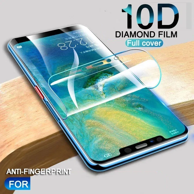 Color: black - 600D Screen Protector For Huawei Mate 10 20 Lite Soft Full Cover Hydrogel Film For Huawei Mate 8 10 20 30 Pro No Glass Film