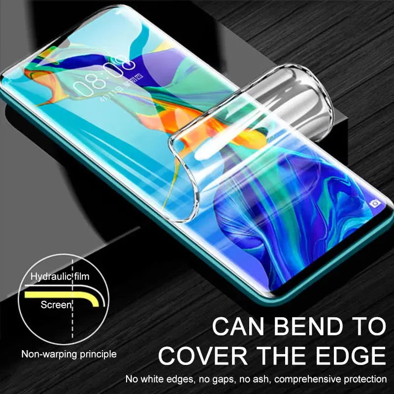 Color: black - 600D Screen Protector For Huawei Mate 10 20 Lite Soft Full Cover Hydrogel Film For Huawei Mate 8 10 20 30 Pro No Glass Film