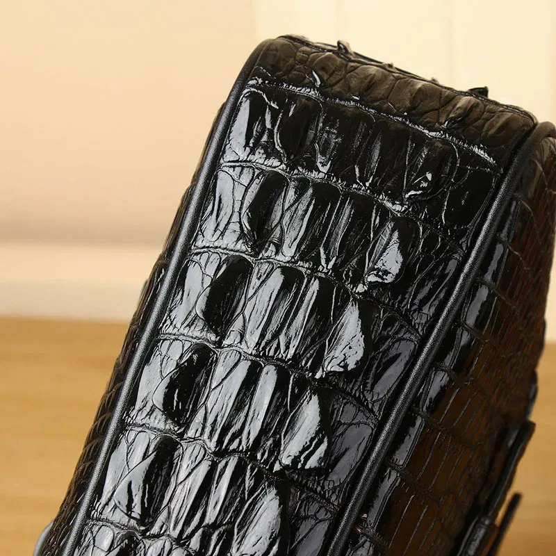 New 2025 Genuine Leather Men's Bag Crocodile Pattern Luxury Handbag Business Bag High Quality Shoulder Cross Bag Trendy