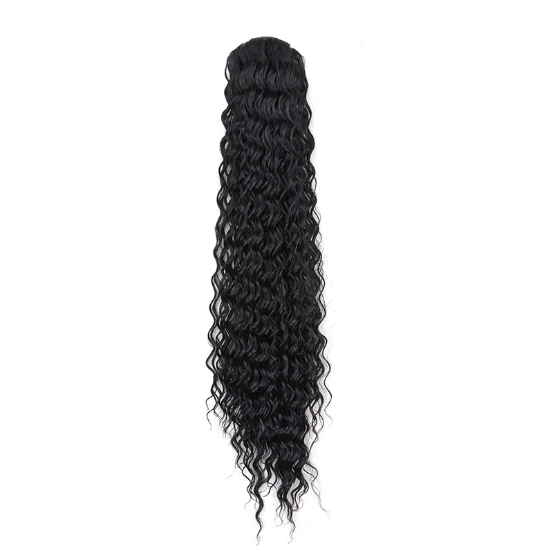 Color: 1B/30HL - Synthetic Long 22Inch Kinky Curly Ponytail Extensions Clip in Drawstring Ponytail Wig Afro Pony Tail Women Hairpiece