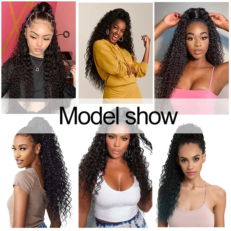 Color: 1B/30HL - Synthetic Long 22Inch Kinky Curly Ponytail Extensions Clip in Drawstring Ponytail Wig Afro Pony Tail Women Hairpiece