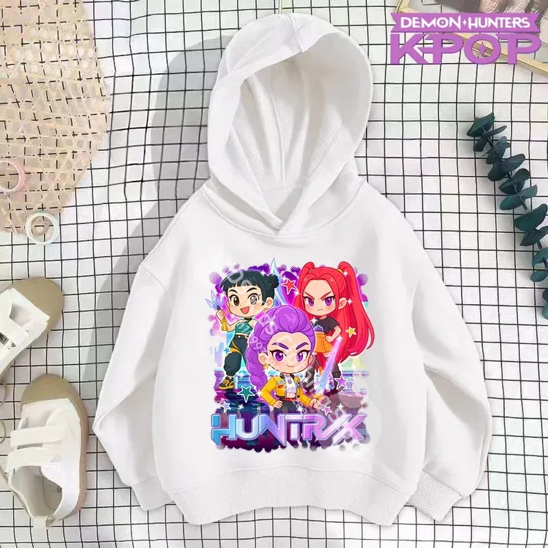 Color: PURPLE, Kid Size: 4T - 2025 KPop Demon Hunters Hoodie Fashion Rumi Sweatshirt Pullover Cute Long Sleeve Autumn Boys Girls Cartoon Y2K Hoody Sportswear