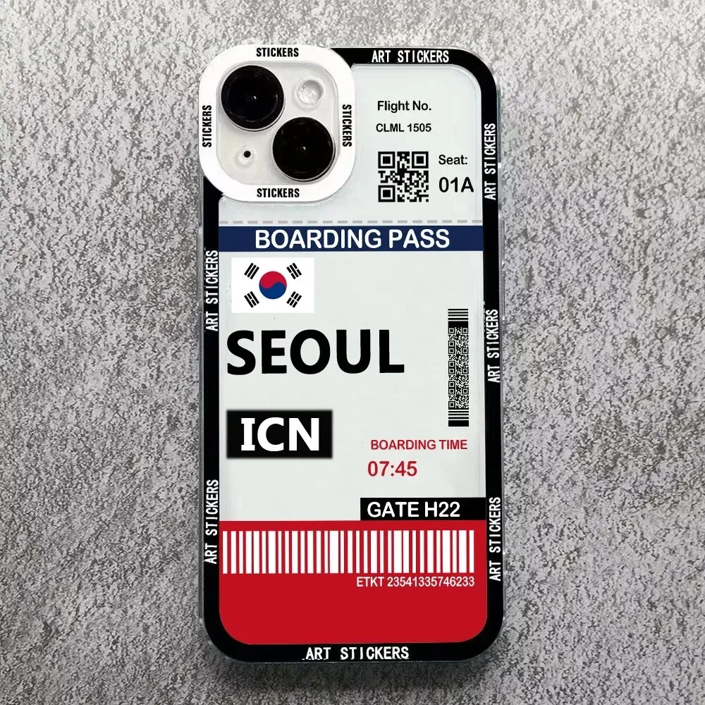 Color: Blue, Material: Cotton - World City Travel Ticket Label Phone Case For Samsung Galaxy S10 S20 S21 S22 S23 S24 FE Plus Ultra Note 20 New York Paris