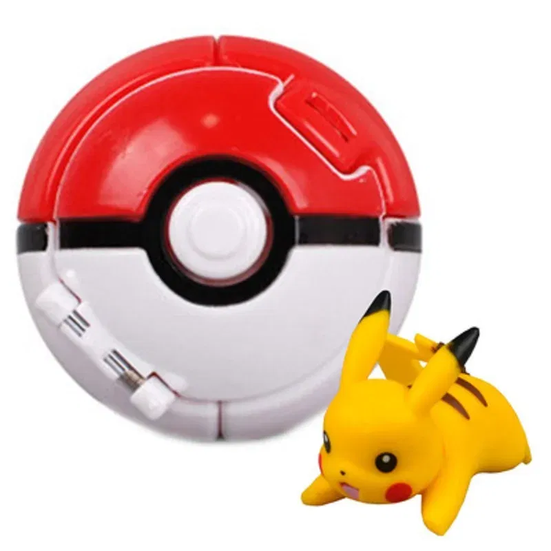 Color: black - New Pokemon Pokeball Anime Action Figurse Pikachu Squirtle Pocket Monster Variant Pok?©mon Game Elf Ball Model Toys Kids Gift