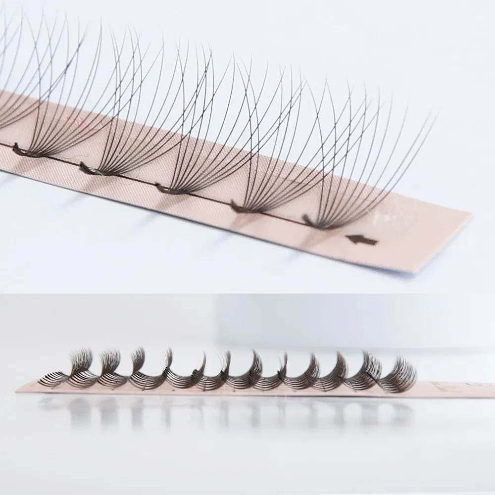 Color: Clear, Curl: D, Thickness: 0.05mm, Length: 12mm - Goddess Premade Volume Fans 5D 6D 10D 12D 16D 20D MIX Individual Lashes  Pre Made Russian Volume Fan Eyelash Extension Faux Mink