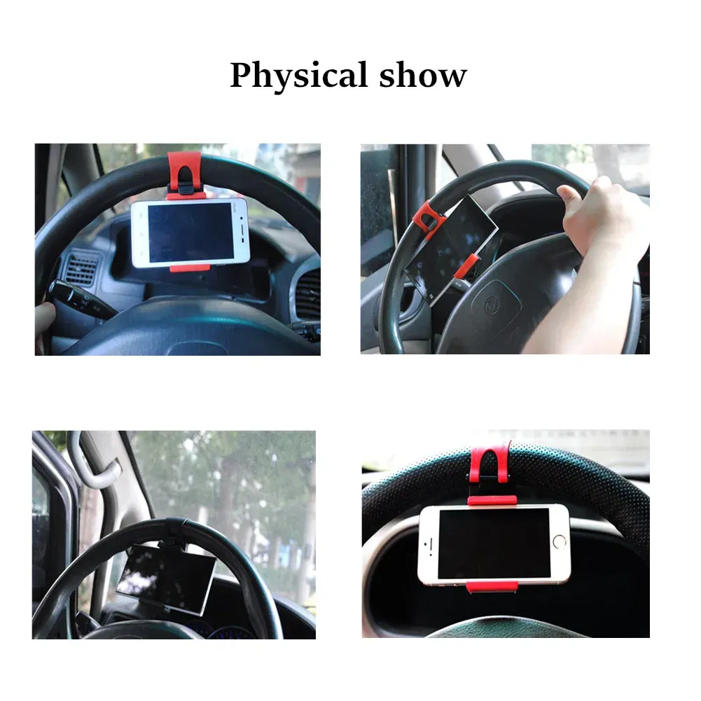 Color: Orange, Ships From: CHINA - Car Steering Wheel Mobile Phone Holder Universal Mount Buckle Phone Holder For Steering Wheel Navigation Car Auto Accessories