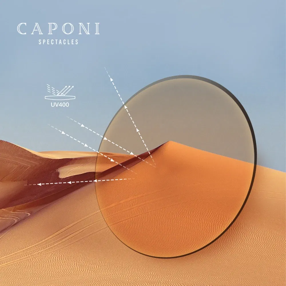 Lenses Color: black, Lens Index: 1.56 - CAPONI Photochromic Brown Optical Aspherical Lens CR-39 Resin Customized Prescription Myopia Hyperopia 1.56 1.61 2pcs/1 pair