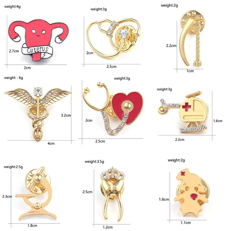 Metal color: Antique Bronze Plated, Ships From: CHINA - Medical Pins Icons Medical Helicopter Intestine Tissue Blood Capillary Biology Chemistry Brooches Nursing Accessories And Gifts