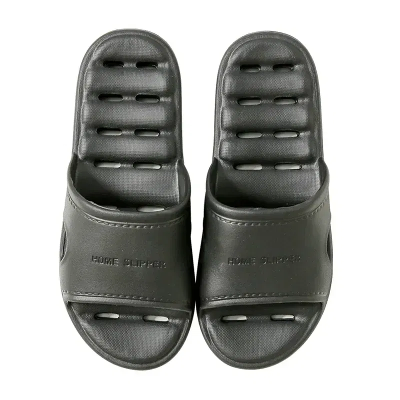 Color: Black, Shoe Size: 5 - Men Bathroom Slippers Women Home Slipper Non-slip Water Leaky Slippers Couples Beach Flip Flop Comfortable Soft Sole Slides