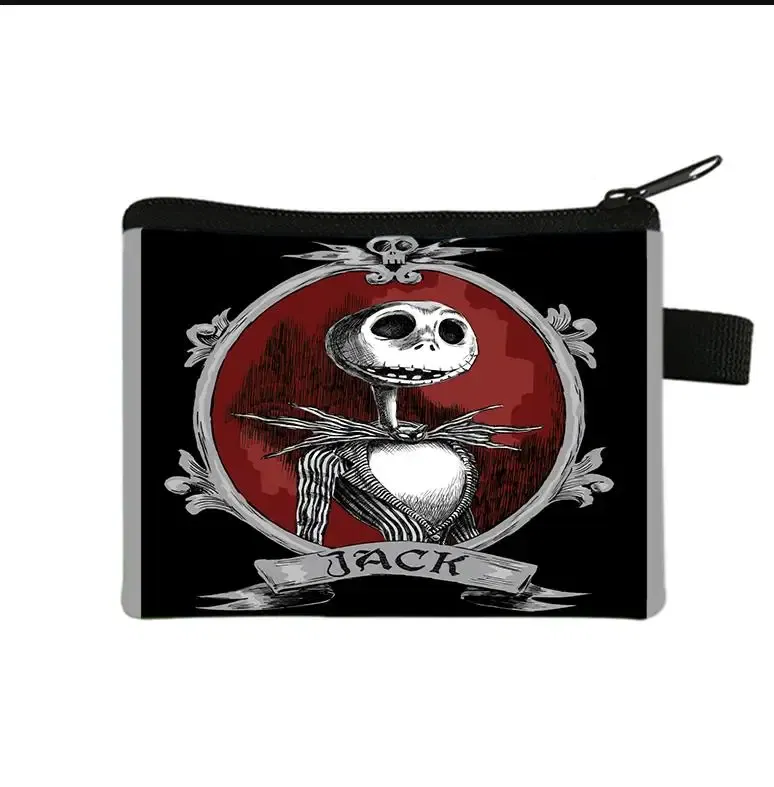 Color: Pink - The Nightmare Before Christmas Coin Purse Female Wallets Portable ID Card Holders Children's Key Storage Bag Birthday Gifts