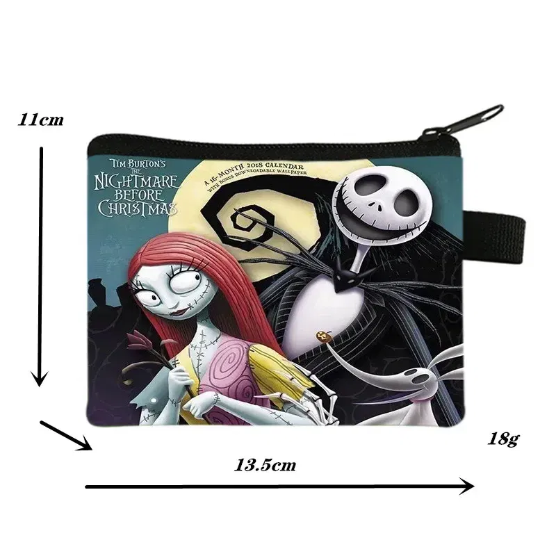 Color: Pink - The Nightmare Before Christmas Coin Purse Female Wallets Portable ID Card Holders Children's Key Storage Bag Birthday Gifts