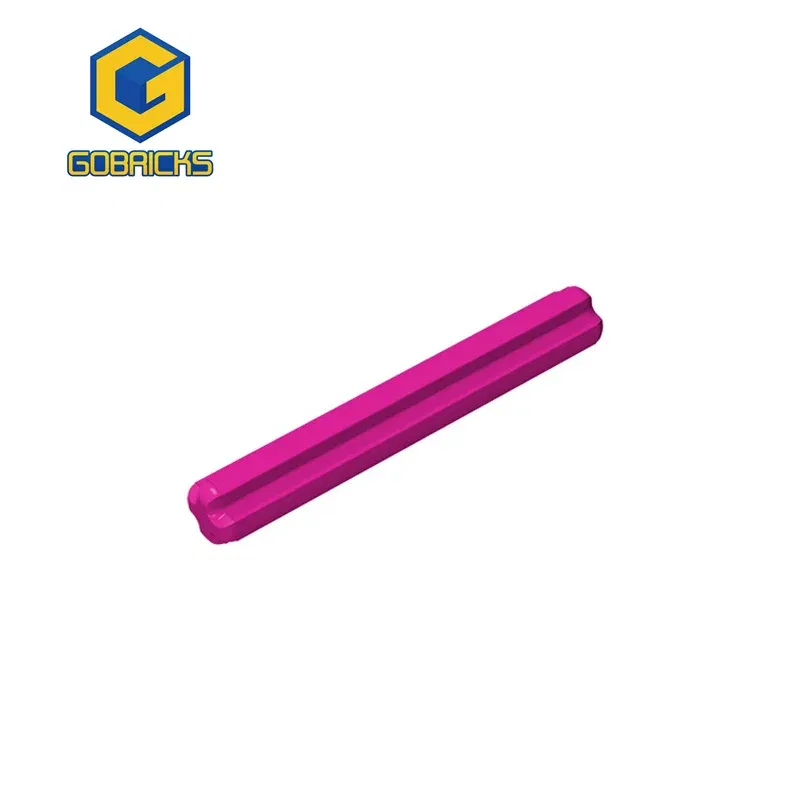 Color: Apricot - Gobricks 10PCS Technical Axle 4 Compatible With 3705 pieces of children's toys Assembles Building Blocks Assembles Educatonal