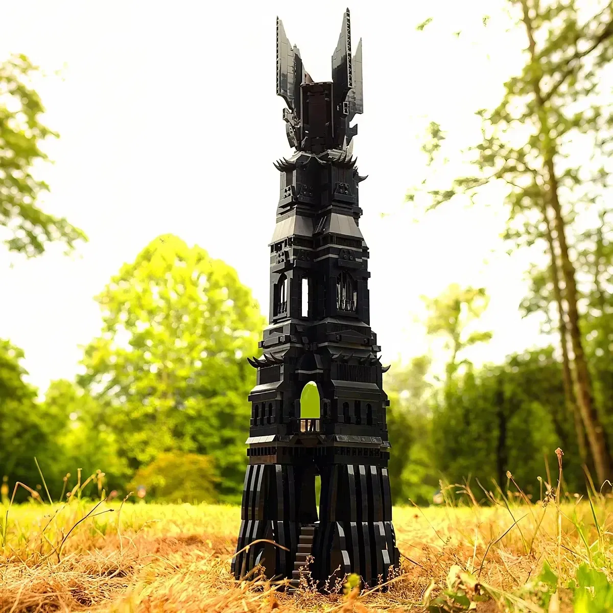 Medieval black Tower building blocks retro architectural model toys for boys and children birthday gifts